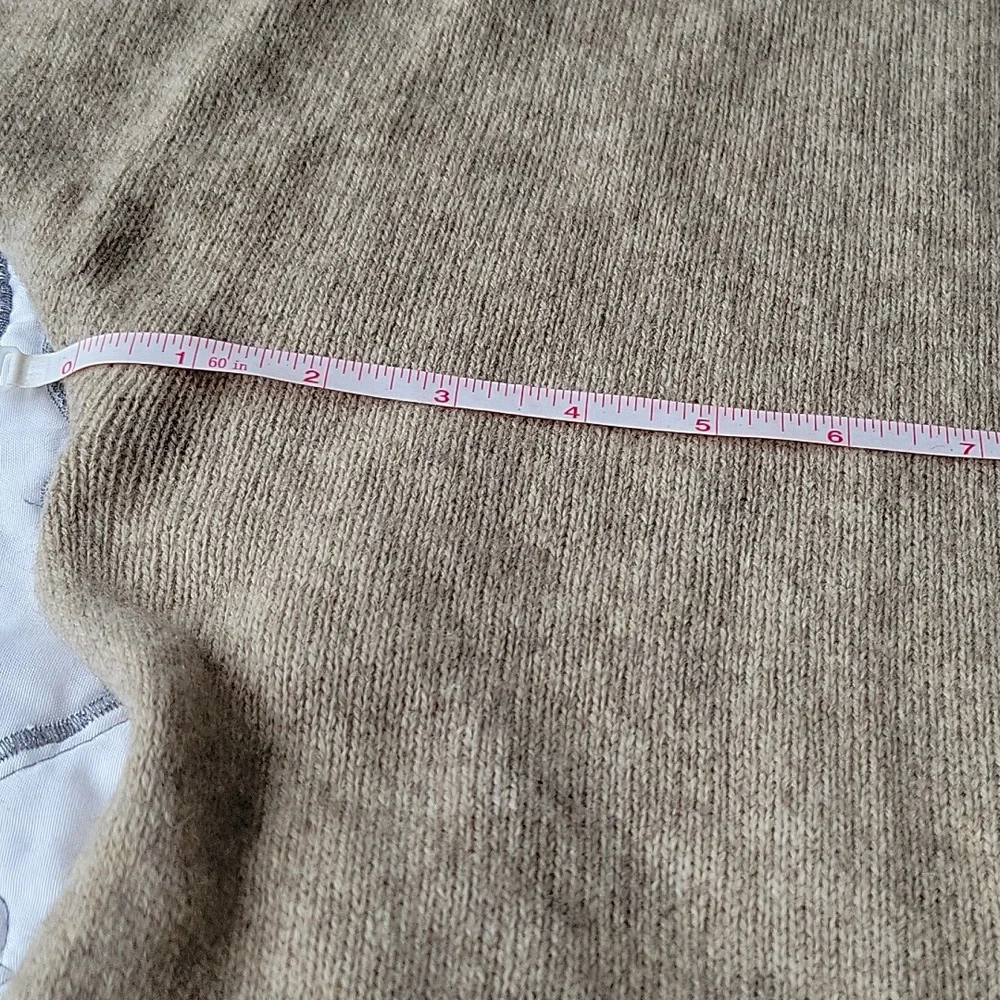 Eileen Fisher Taupe Open-Front Wool Blend Cardigan - Picture 4 of 6